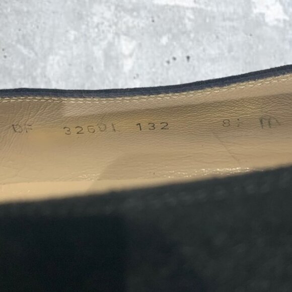 Salvatore Ferragamo Classic Round Toe Suede Low Heeled Pumps Size 8.5 Black - Picture 5 of 12